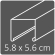 Oberleiste 58 x 56 mm