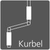Stromloses heben und senken des Behangs, mittels leichter Bedienung der Kurbel. Icon Kurbel