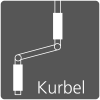Stromloses heben und senken des Behangs, mittels leichter Bedienung der Kurbel. Kurbelantrieb