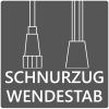 Stab zum Wenden der Lamellen und Schnurzug zum Heben und Senken des Behangs. Icon Schnurzug Wendestab