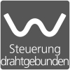 Stabile batterielose Bedienung eines drahtgebundenen Motors mit einer fix verdrahteten Steuerung. Icon Steuerung drahtgebunden